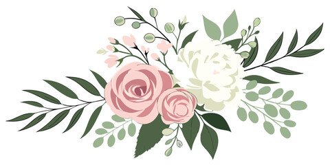 Elegant pink and white rose floral arrangement