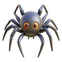 creepy spider 3d rendering Cartoon Plastic Style, this spooky spider blends horror and charm, making it perfect for Halloween-themed decorations, eerie illustrations, and fun digital projects.