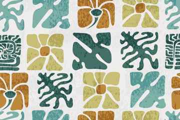 vintage abstract floral pattern or square floral pattern