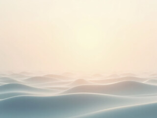 "A wide, low-contrast gradient simulating a slow motion horizon wash. Use warm beige, fog blue, and paper white. Horizontal calm flow with long blend trails.