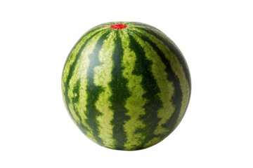 Fresh ripe watermelon isolated on white or transparent background