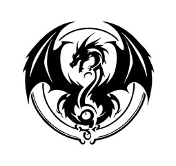 Dragon Logo Design, Chinese belief legend animal illustration