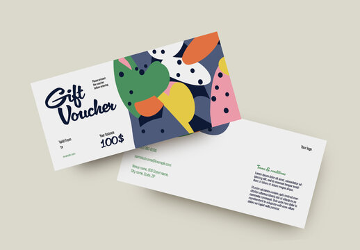 Abstract Gift Voucher Layout