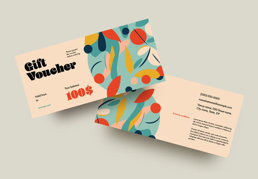 Abstract Gift Voucher Layout