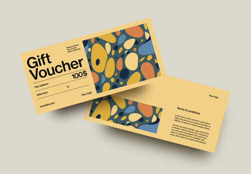 Abstract Gift Voucher Layout