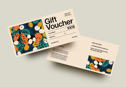 Abstract Gift Voucher Layout