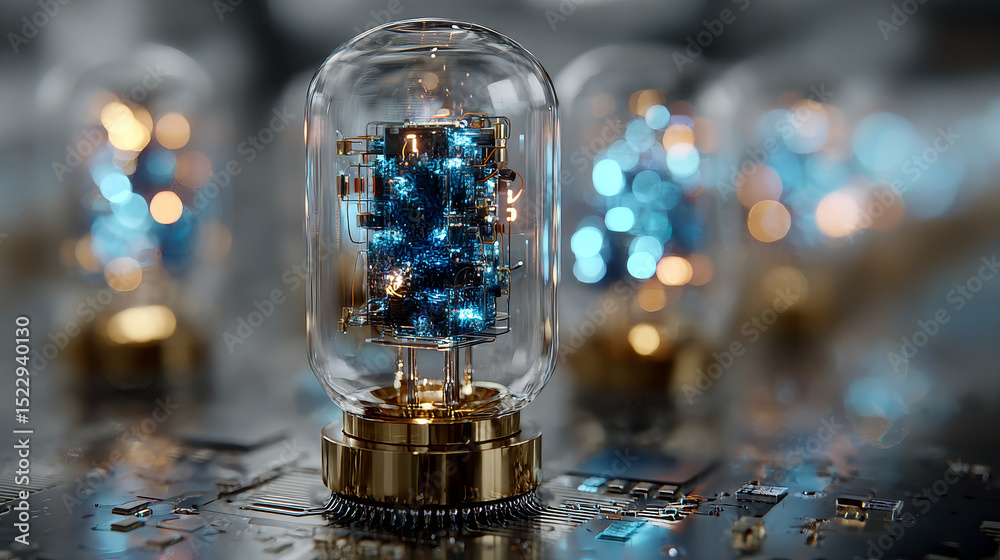 Poster quantum computing: hands of robot and human touch quantum computing of global networking, harnessing