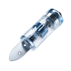 Transparent Mechanical Device with Sharp Tip - 3D