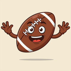 Vector set of american football balls (cartoon mascote). Perfect for printing on mugs, T-shirts, posters, flyers and more
