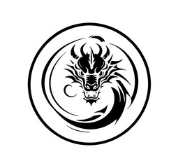 Dragon Logo Design, Chinese belief legend animal illustration
