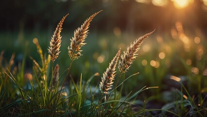Ears of wheat in field 