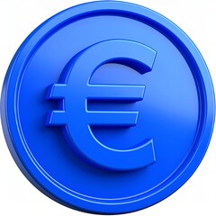 Obraz premium Euro Currency Symbol on Green Coin 3d icon in cartoon plastic style minimal isolated on white background, clipping path