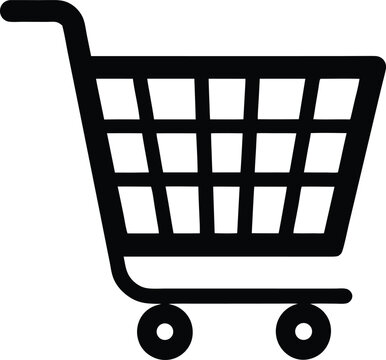 recommend clip art: Front Facing Shopping Trolley Vector with Grid Base vector silhouette illustration