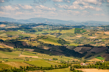 Obraz premium Marche. Spectacular summer landscape of the Marche hills. View from Ripatransone