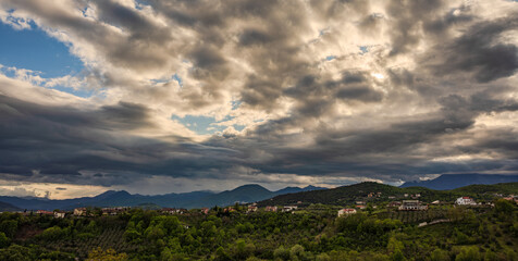 Molise, spring landscape. View from the city of Isernia.