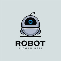 Robot logo, bot logo, unique, tech logo, modern, creative logo
