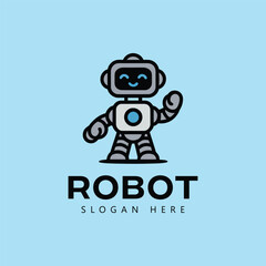 Robot logo, bot logo, unique logo, modern, tech