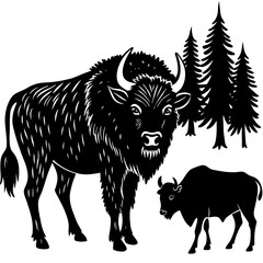 vector illustration of a bull