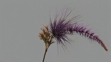 Fototapeta premium An solitary frontal png of Molinia caerulea, sometimes called purple moor-grass, on a clear background with a flawless cutout