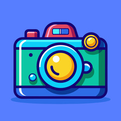 Colorful Cartoon Camera Icon – Fun Retro Photography Illustration