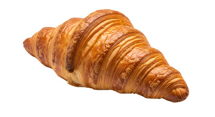 Freshly Baked Croissant Isolated on Transparent Background

