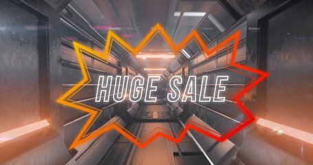 Image of huge sale over shape and tunnel