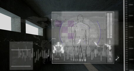 Image of scope scanning and data processing over human body