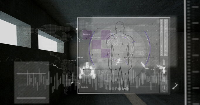 Image of scope scanning and data processing over human body - Powered by Adobe