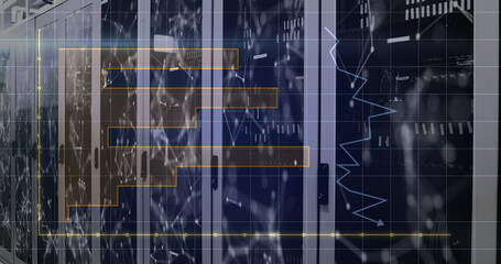 Image of graphs and connections over servers