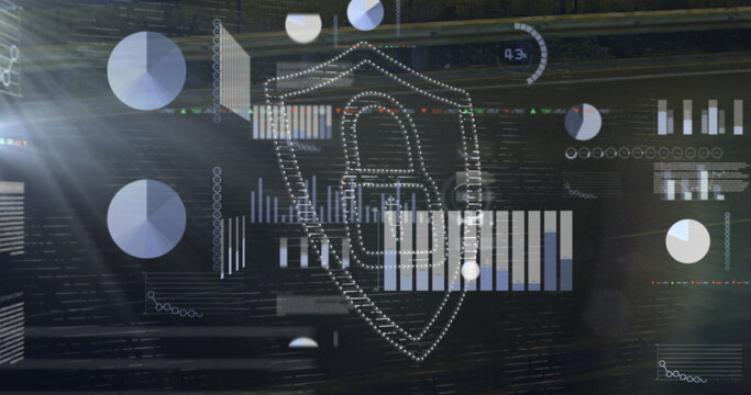 Image of financial data processing over construction site - Powered by Adobe