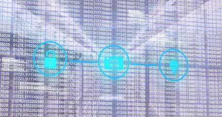 Displaying blue padlock share user icons floating over purple gradient, with numeric code