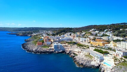 Santa Cesarea Terme - Italy, Apulia - View of the coast with town