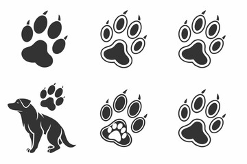 Fototapeta premium paw print icons