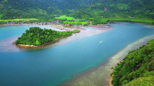 aerial view of sumbar island