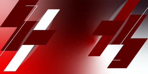 Abstract red and white banner design vector, dynamic sporty horizontal background template for media promotion or web banner. Eps 10