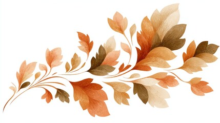 Intricate illustration of colorful leaves and branches.