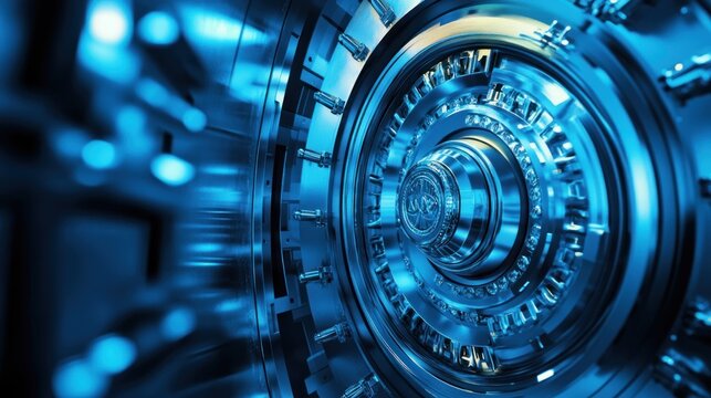 High-tech vault, intricate mechanisms