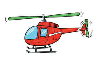 Illustration of Helicopter In Flat Style 