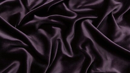 Fototapeta premium Dark Purple Velvet Fabric Texture Luxurious Draped Material With Subtle Shimmer