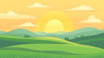 Fototapeta premium Sunrise over rolling hills.