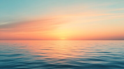 Obraz premium Serene sunset over a tranquil ocean.