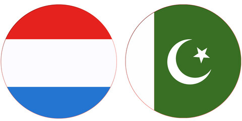 Luxemburg Official flag with Pakistan national flag, both countries flags in Round shape and isolated on white background
Circular colorful design Flag with together.