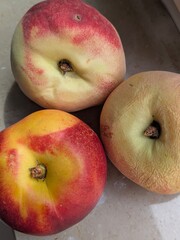 peaches on a plate