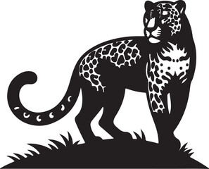 Obraz premium Jaguar black vector