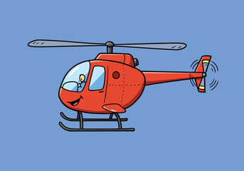 Illustration of Helicopter In Flat Style 