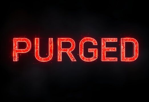 purged futuristic red neon sign