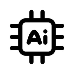 ai chip line icon