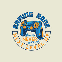 Gaming Zone Next Level up game pad vector graphic design.eps © Saranya