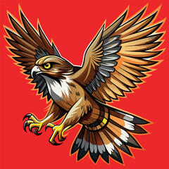 Fototapeta premium Powerful Eagle and Hawk Vector Art with Dynamic Poses Vibrant Vector Illustrations