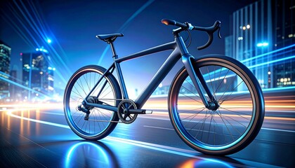 Futuristic Electric Bicycle in City Nightscape